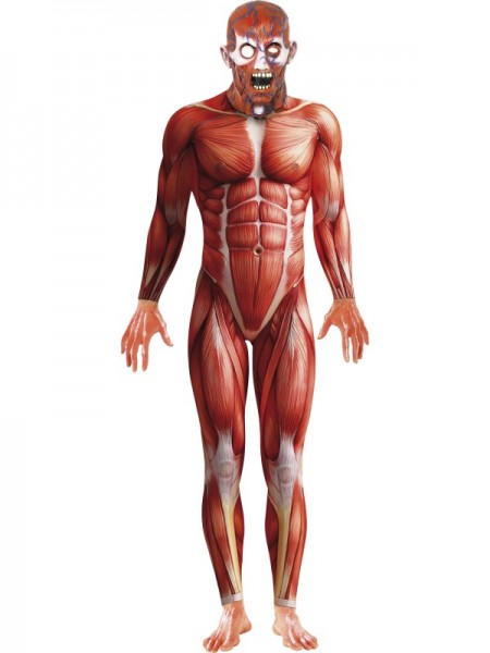 Kostüm Anatomy Man, Bodysuit und Maske