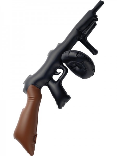 aufblasbares Tommy Maschinengewehr, schwarz, 75 cm