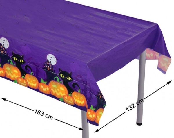 Halloween Tischdecke, violett, ca. 132 x 183 cm