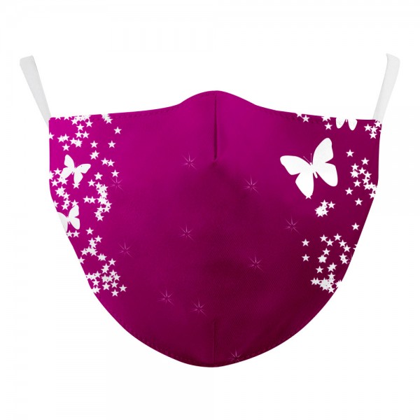 Stoffmaske Butterfly, hot pink, mit Filter