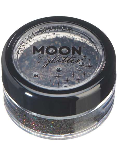 Moon Holographic Glitter Shaker, schwarz