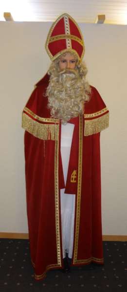 Bischofskostüm aus Baumwollsamt, rot, Einheitsgrösse