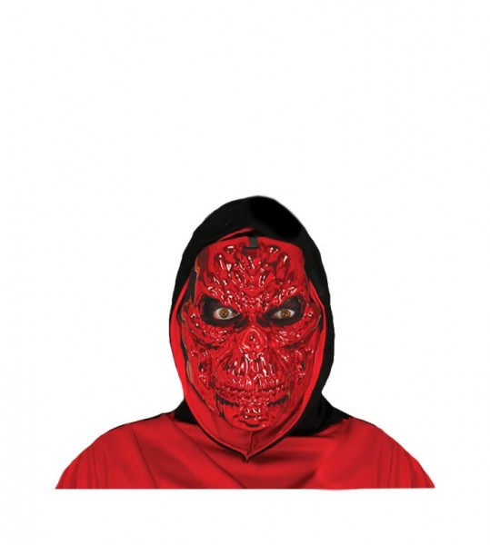 Totenkopf Maske metallic, rot