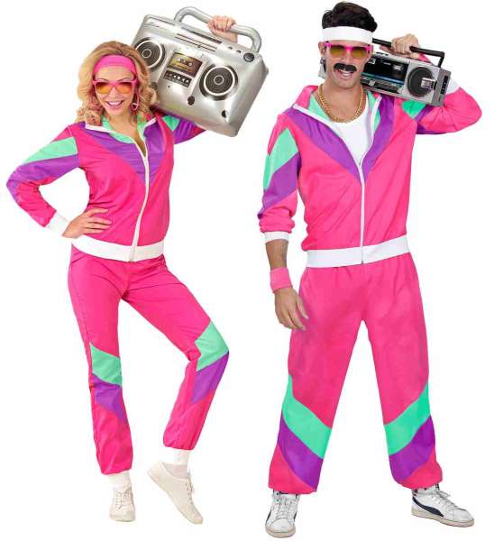 80er Jahre Trainingsanzug, pink