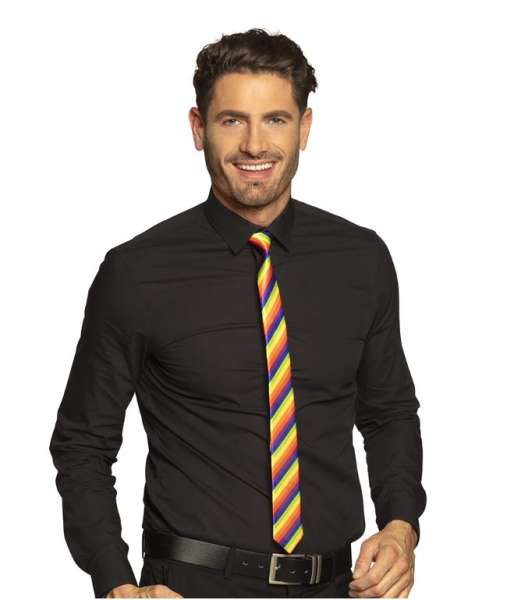 Krawatte, ca. 50 cm, Regenbogen
