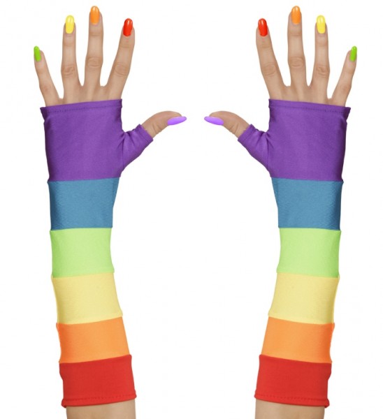 Fingerlose Handschuhe, Regenbogen