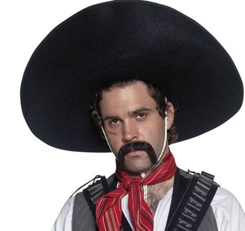 Sombrero Mexikanischer Bandit schwarz