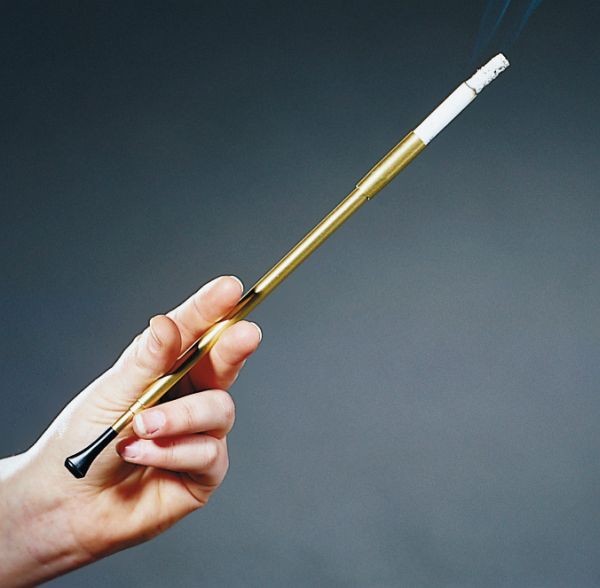 Zigarettenspitze, ausziehbar, silber, ca 45 cm