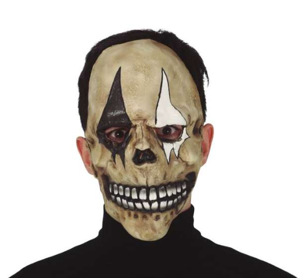 Maske Totenkopf Herlekin aus Latex
