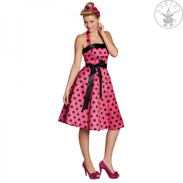 50er Jahre Kleid pink/schwarz