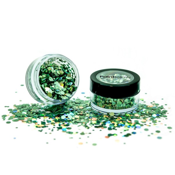 PaintGlow Holographic Chunky Glitter, Dose zu 4 g, Green Envy
