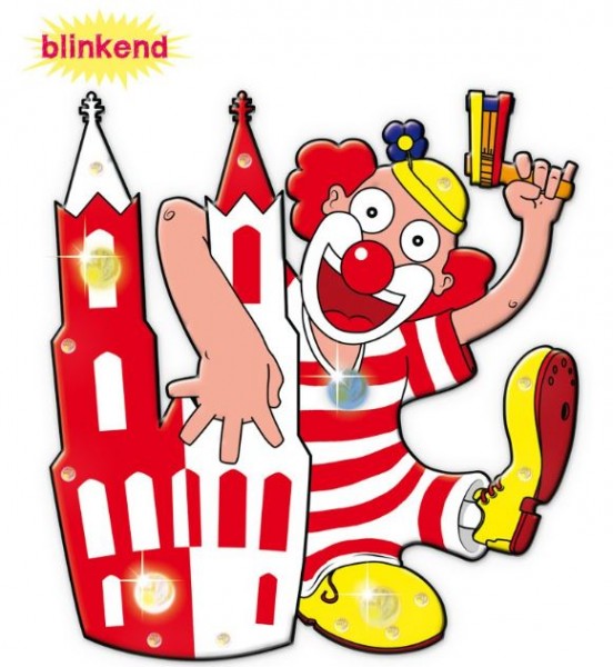 Blinkie Kölner Dom-Clown inkl. 2 Knopfzellen