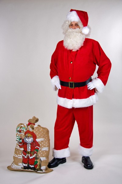 Weihnachtsmann Plüschanzug mit Seidenfutter