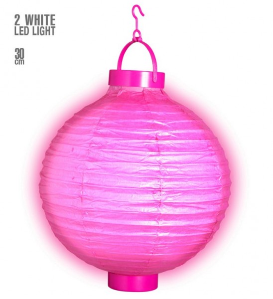 Lampion, pink mit LED Licht