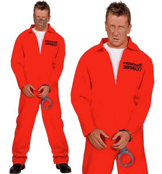 Kostüm Häftling County Jail, rot