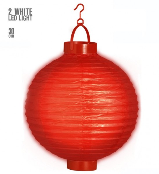 Lampion, rot mit LED Licht