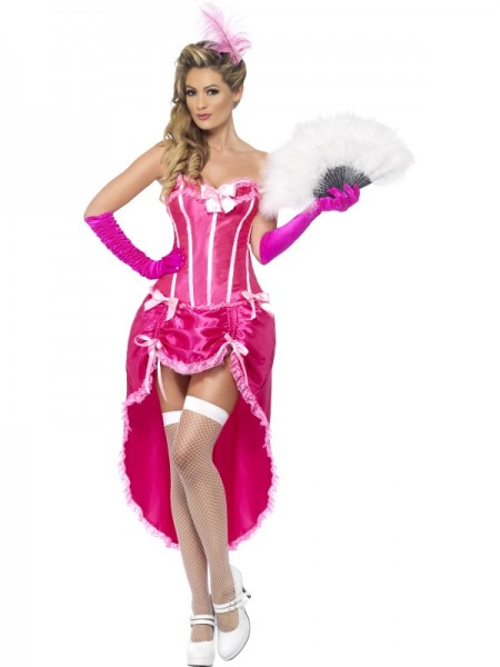 Burlesque Dancer Kostüm pink, Mieder mit Rock