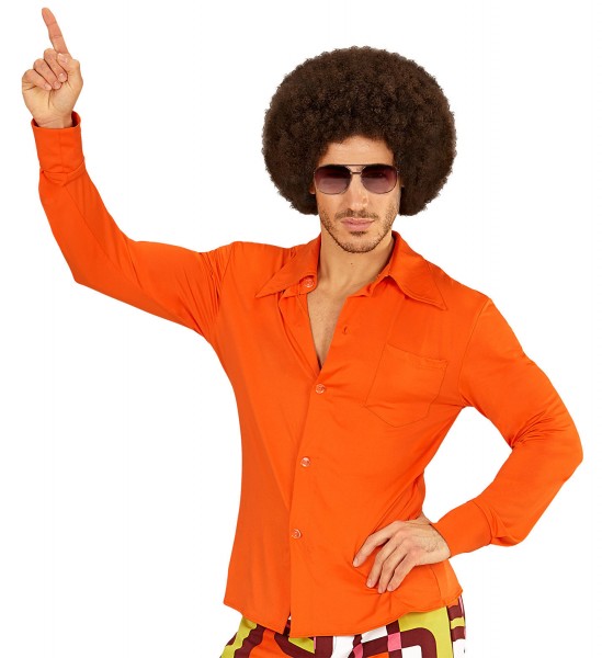 70er Disco Herrenhemd orange