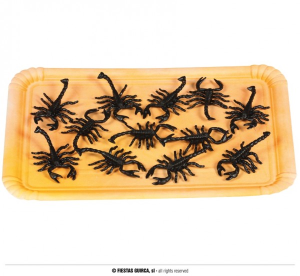 Skorpion schwarz, 7 cm lang, 12 Stück