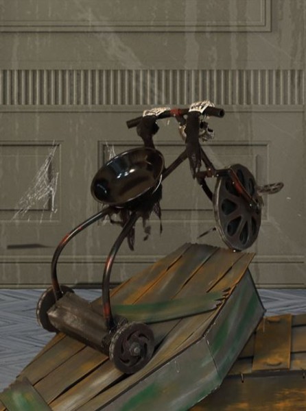 Horror Dreirad mit Licht, Sound und Bewegung, ca. 55 cm x 45 cm