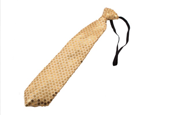 Krawatte mit Pailletten, gold, mit LED