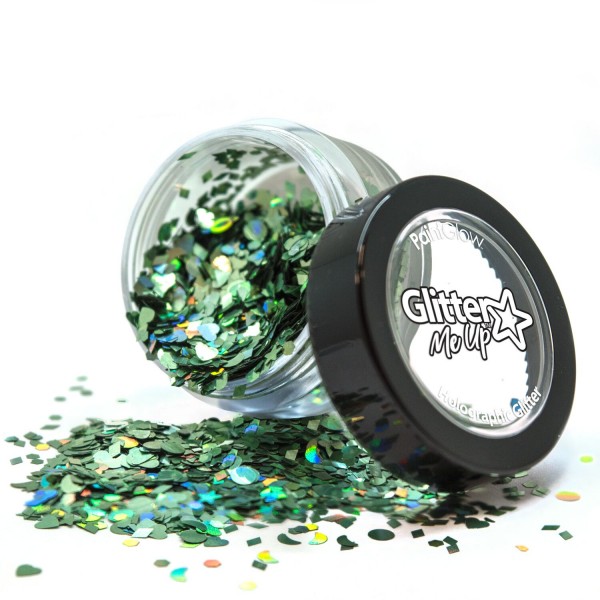 PaintGlow Holographic Chunky Glitter Shapes, Dose zu 4 g, Green Envy