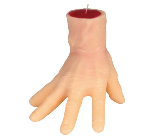 Kerze Hand mit Blut, ca. 15 cm