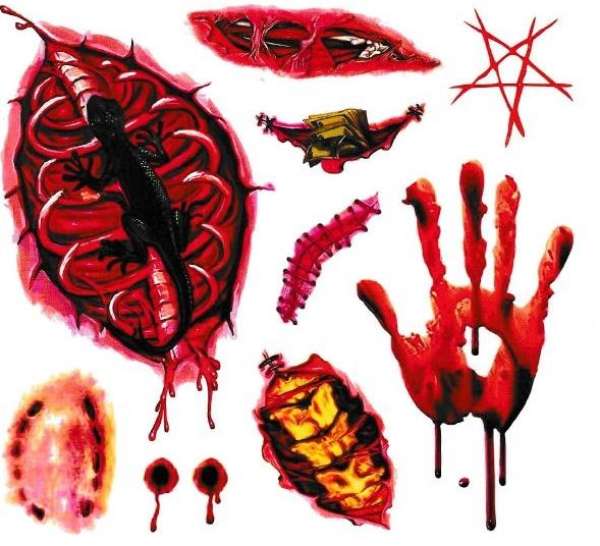Halloween Horror Wunden Tattoo-Set