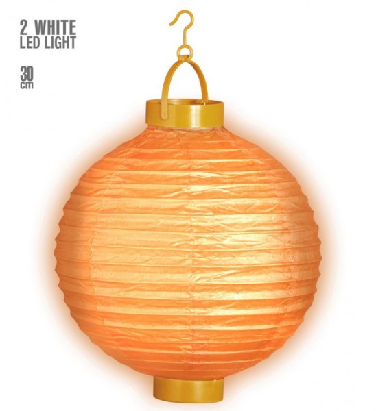 Lampion, orange mit LED Licht